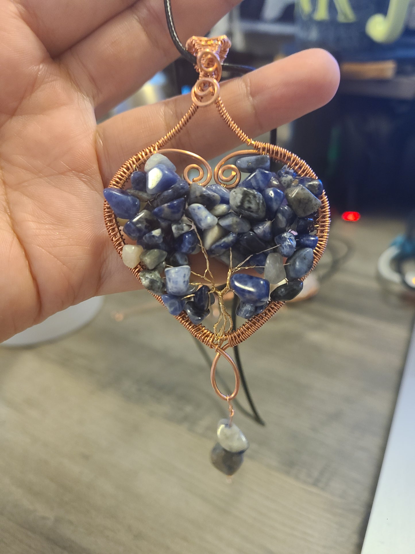 Heart Shaped Tree of Life Gemstone Pendant