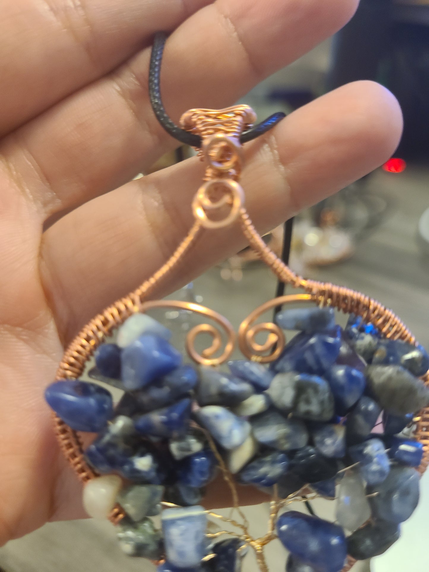 Heart Shaped Tree of Life Gemstone Pendant