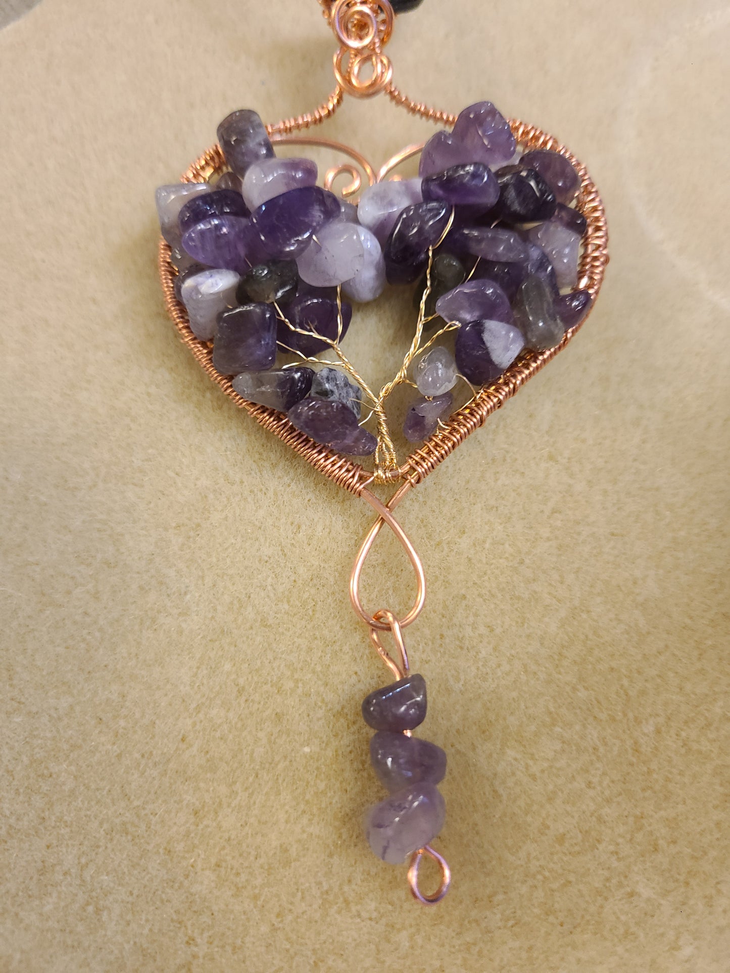 Heart Shaped Tree of Life Gemstone Pendant