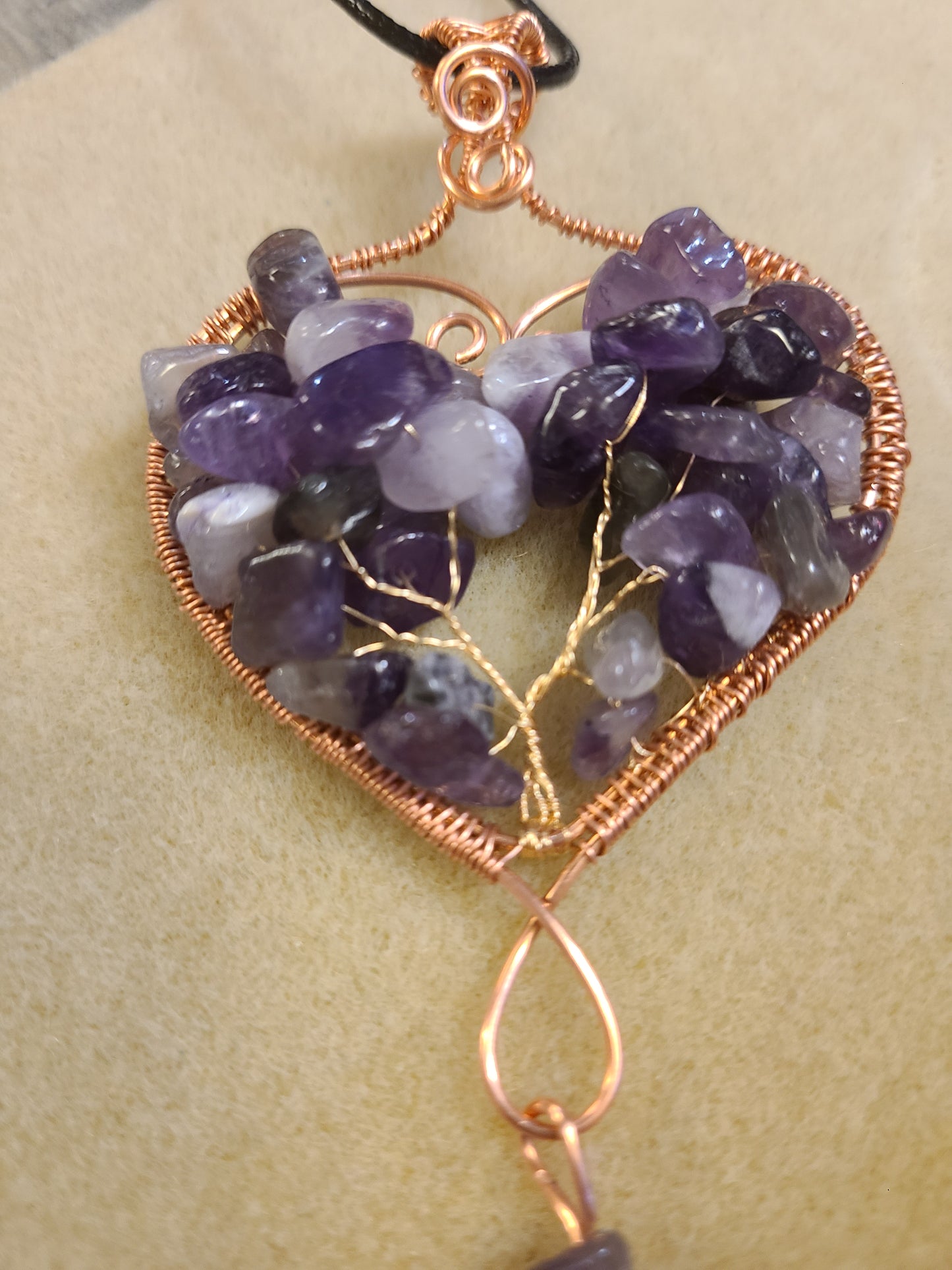 Heart Shaped Tree of Life Gemstone Pendant