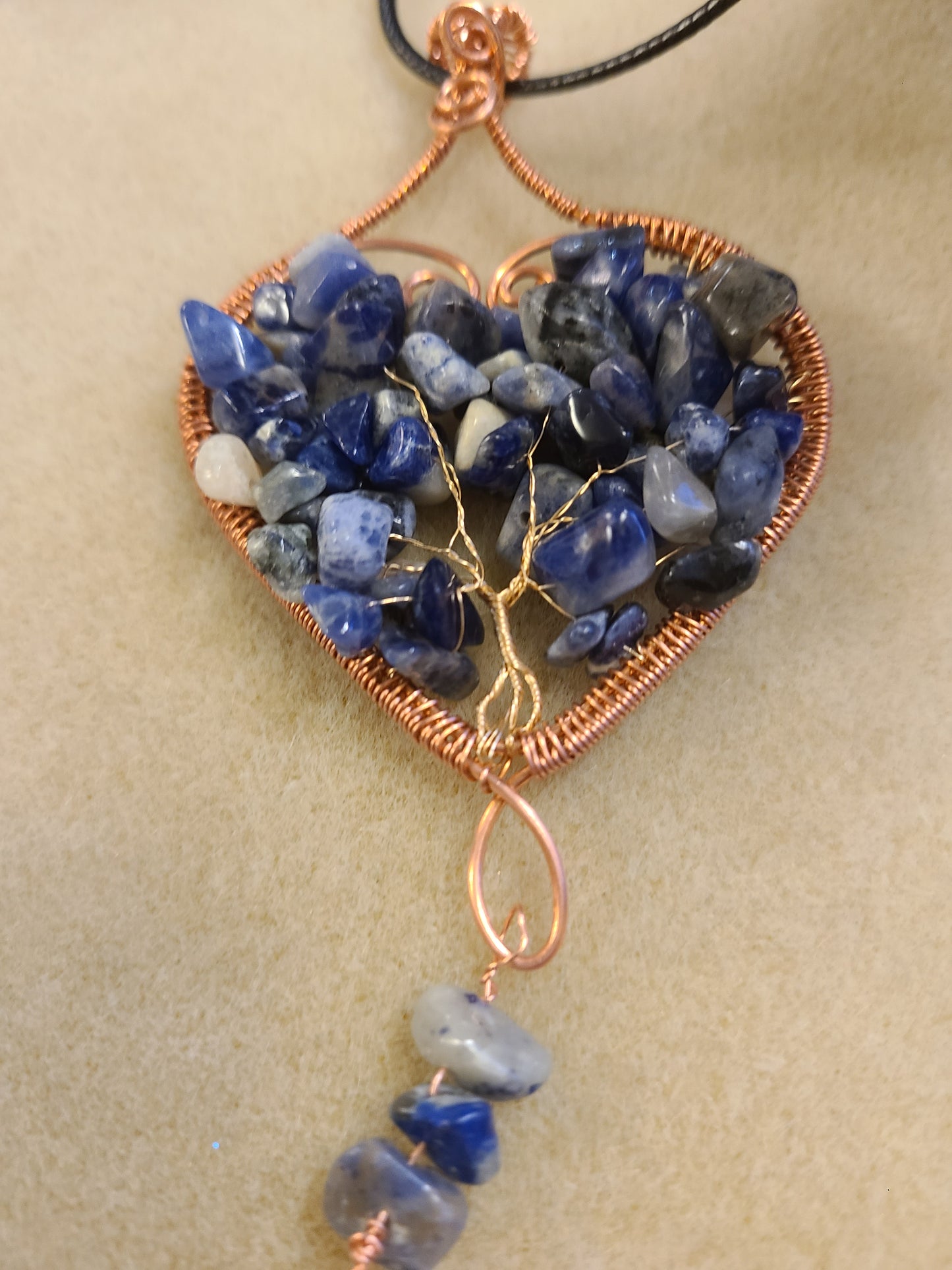 Heart Shaped Tree of Life Gemstone Pendant
