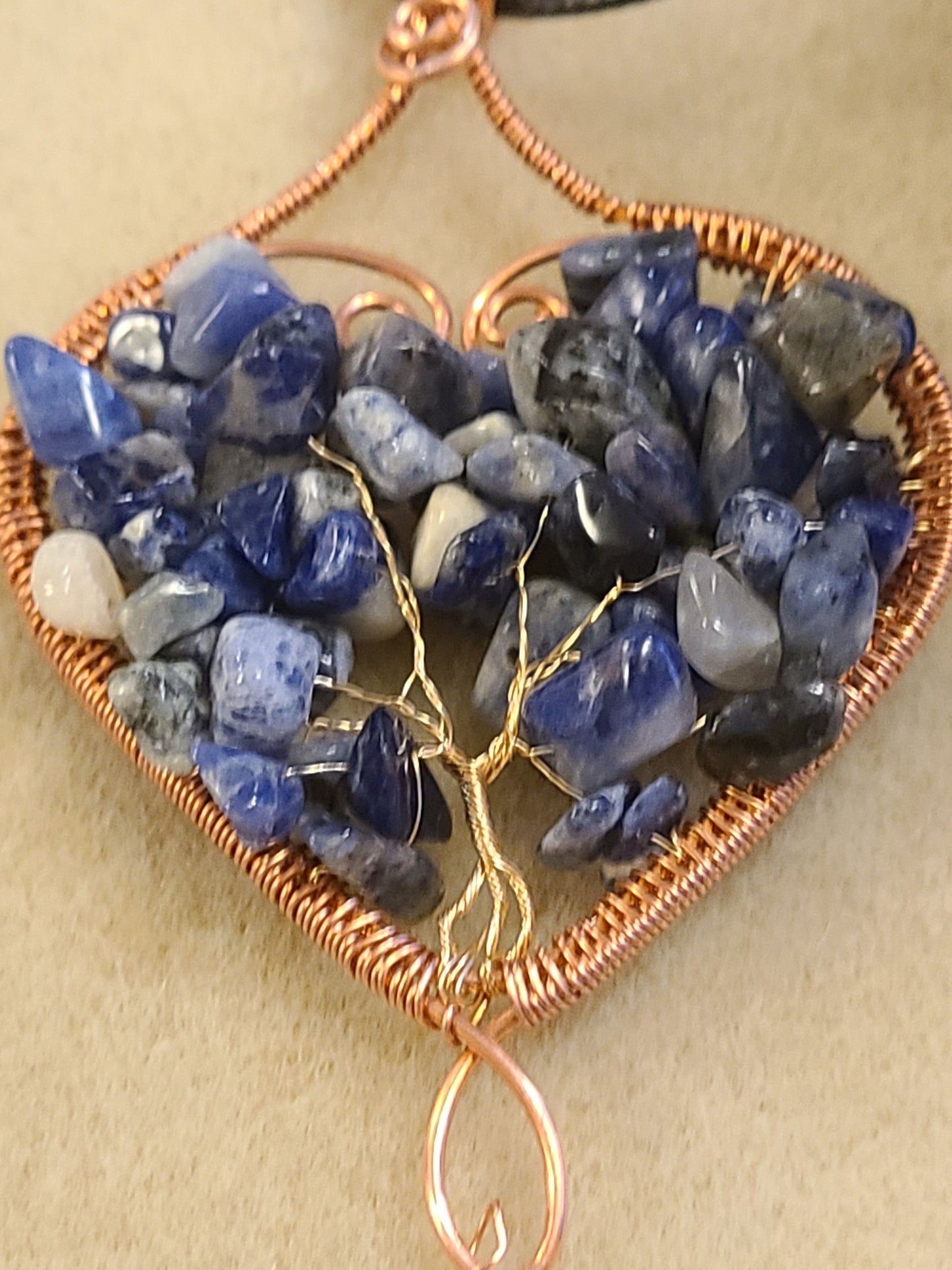 Heart Shaped Tree of Life Gemstone Pendant