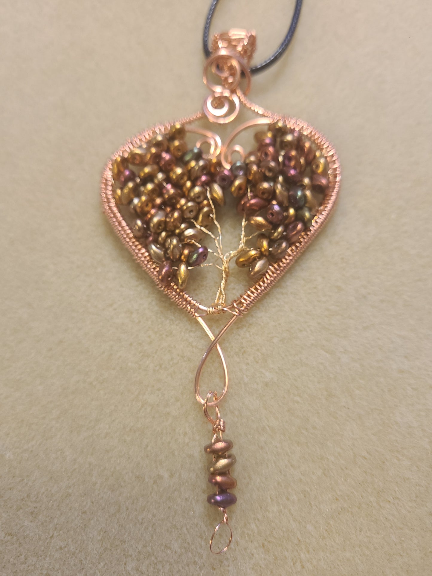Heart Shaped Tree of Life Gemstone Pendant