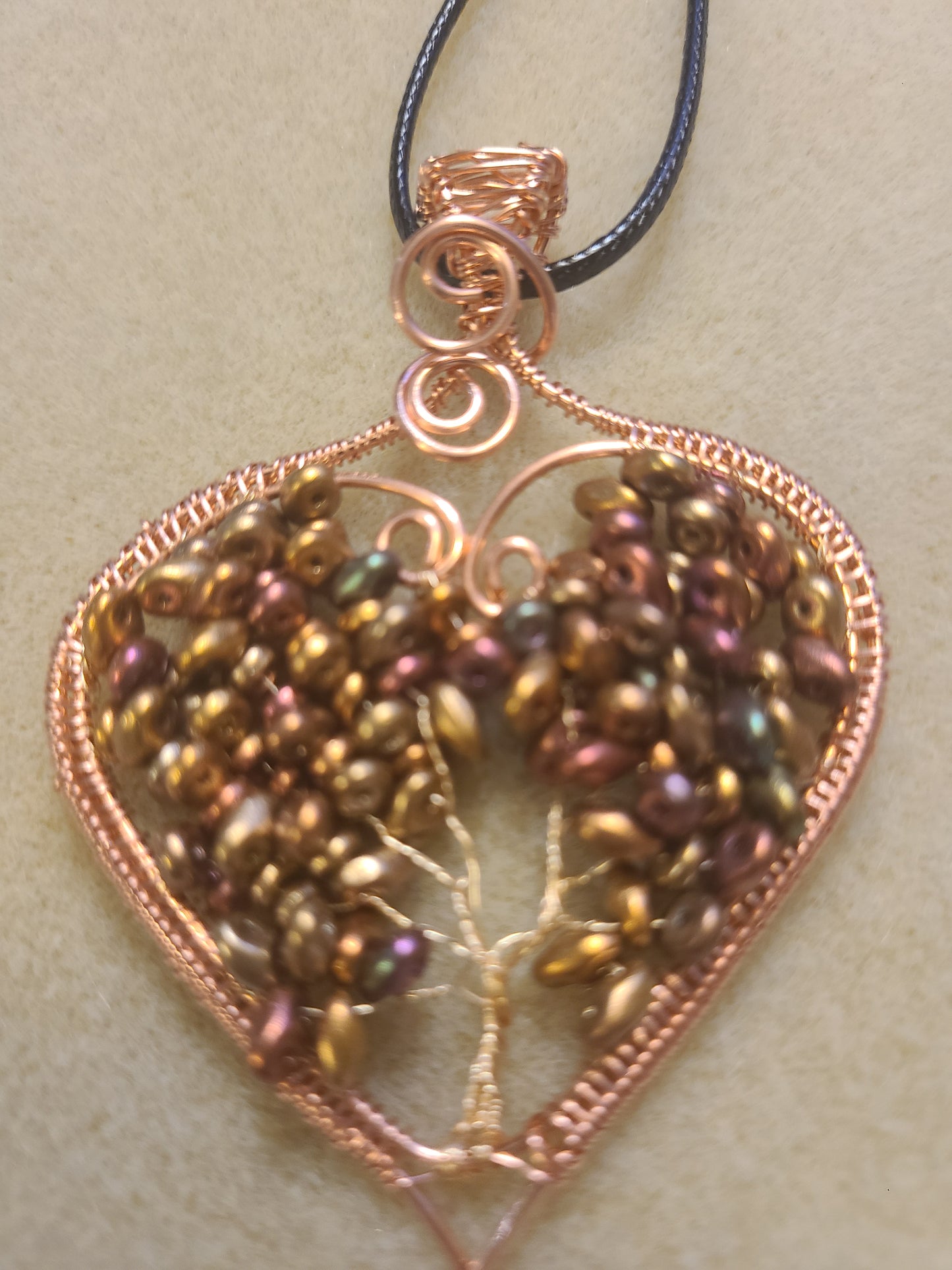 Heart Shaped Tree of Life Gemstone Pendant