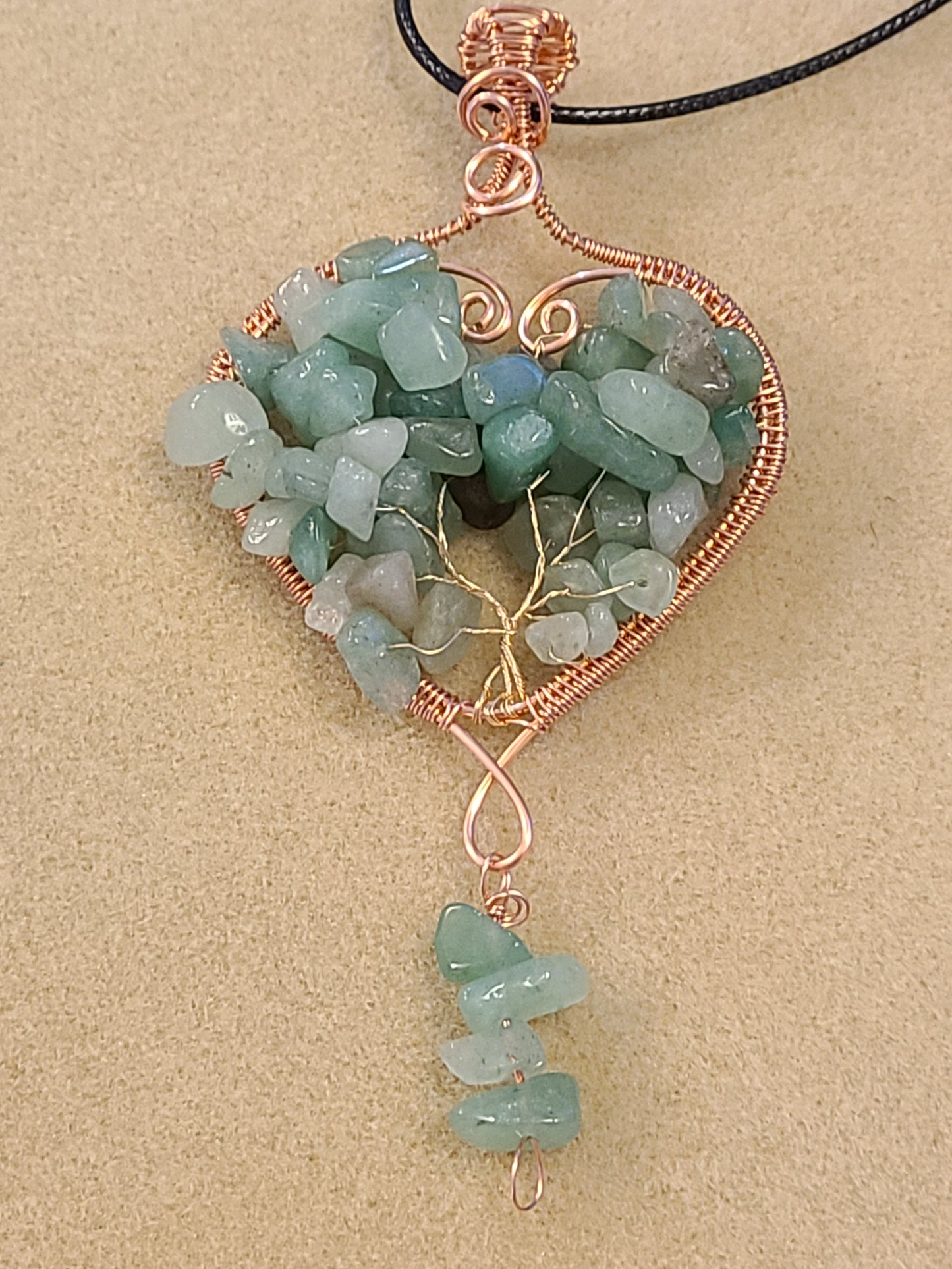 Heart Shaped Tree of Life Gemstone Pendant