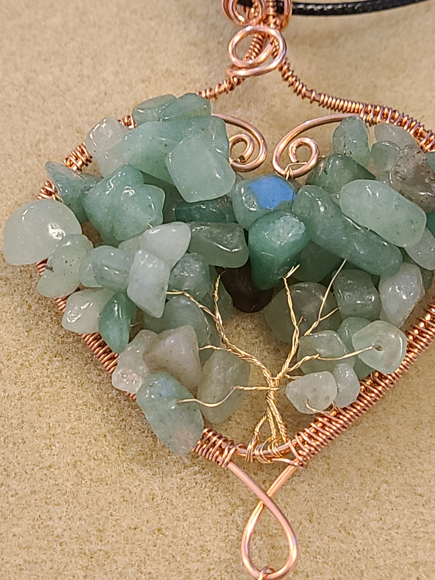 Heart Shaped Tree of Life Gemstone Pendant