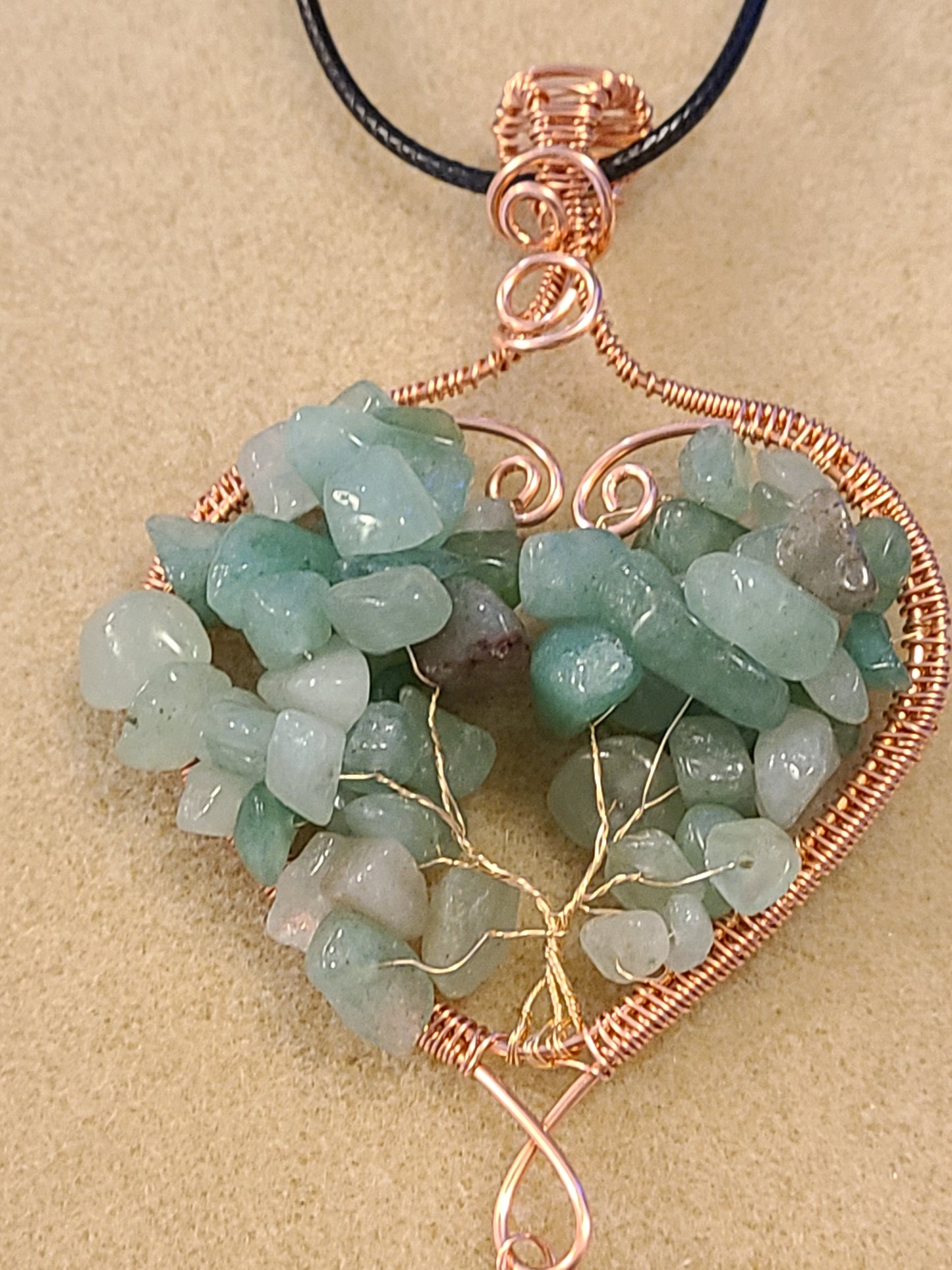 Heart Shaped Tree of Life Gemstone Pendant