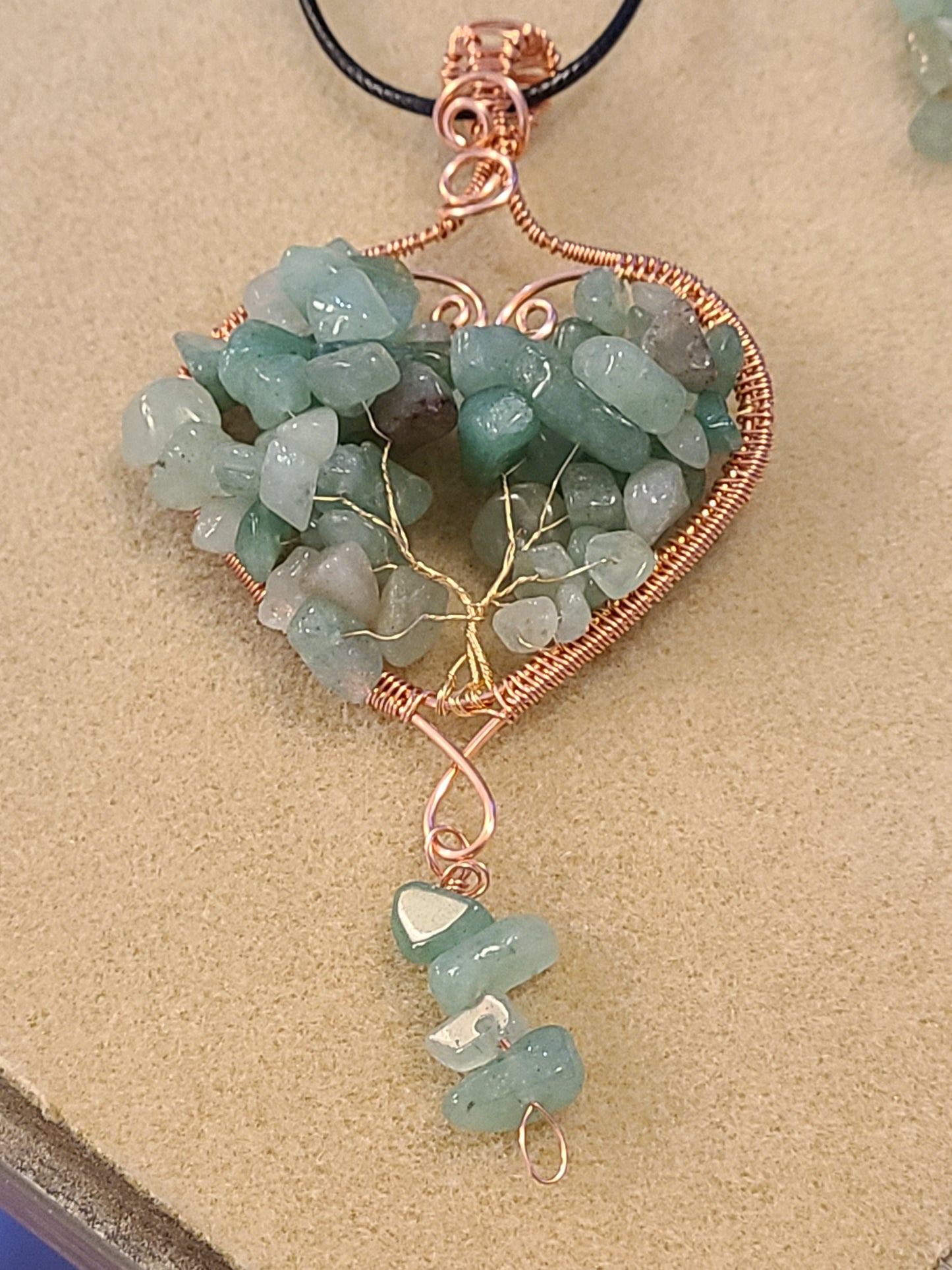 Heart Shaped Tree of Life Gemstone Pendant
