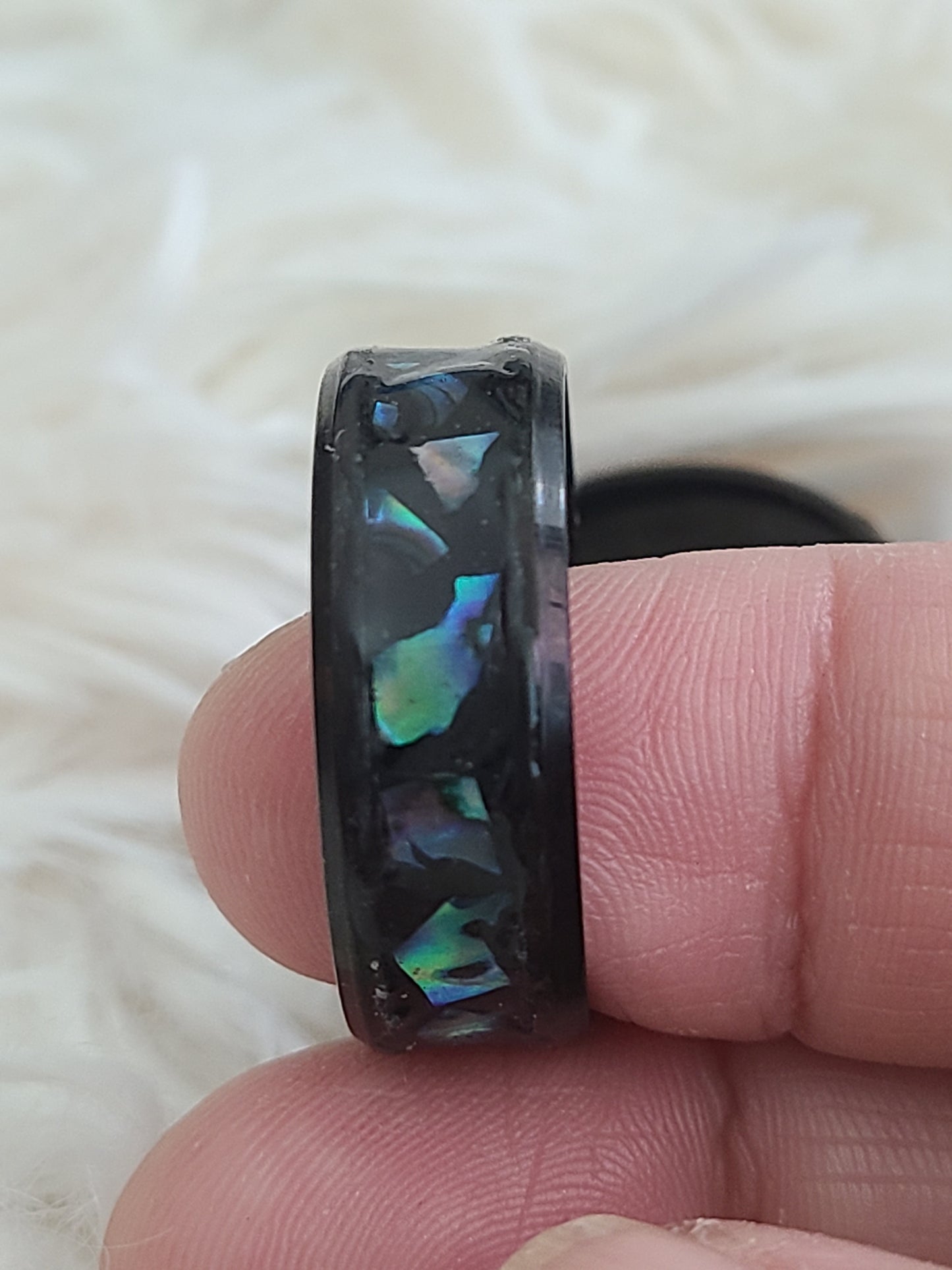 Turquoise Abalone Black Ring