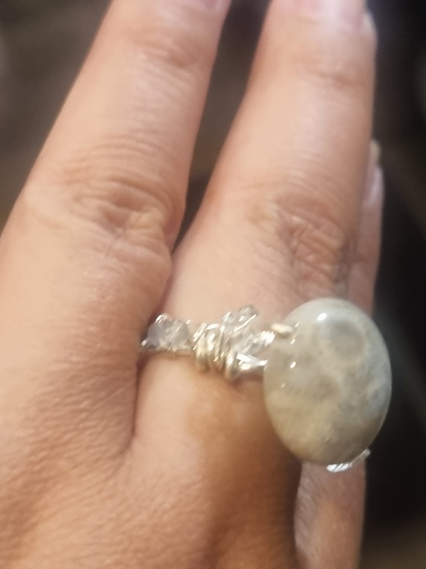 Gray Fossil Coral Jade - Size 7.75