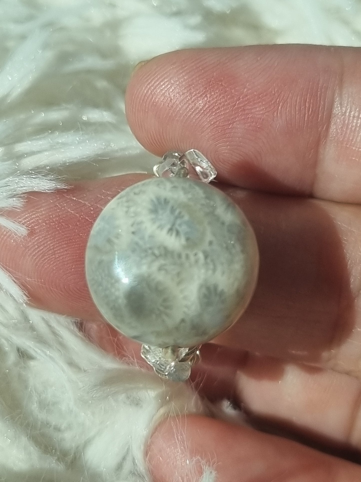 Gray Fossil Coral Jade - Size 7.75