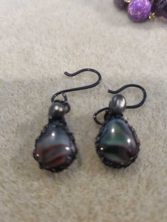 Apache Tears Earring