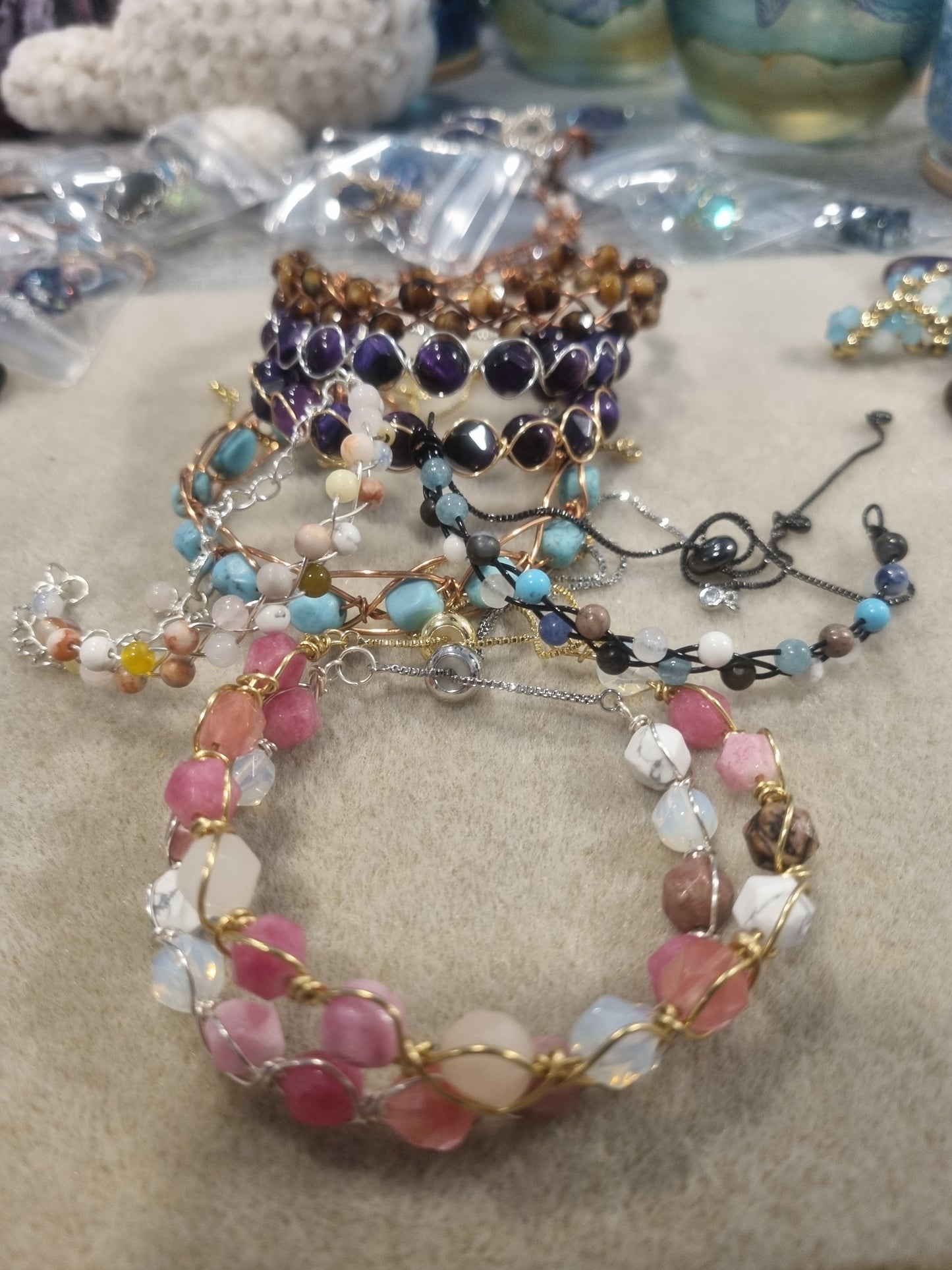 Braided Stone Bangles