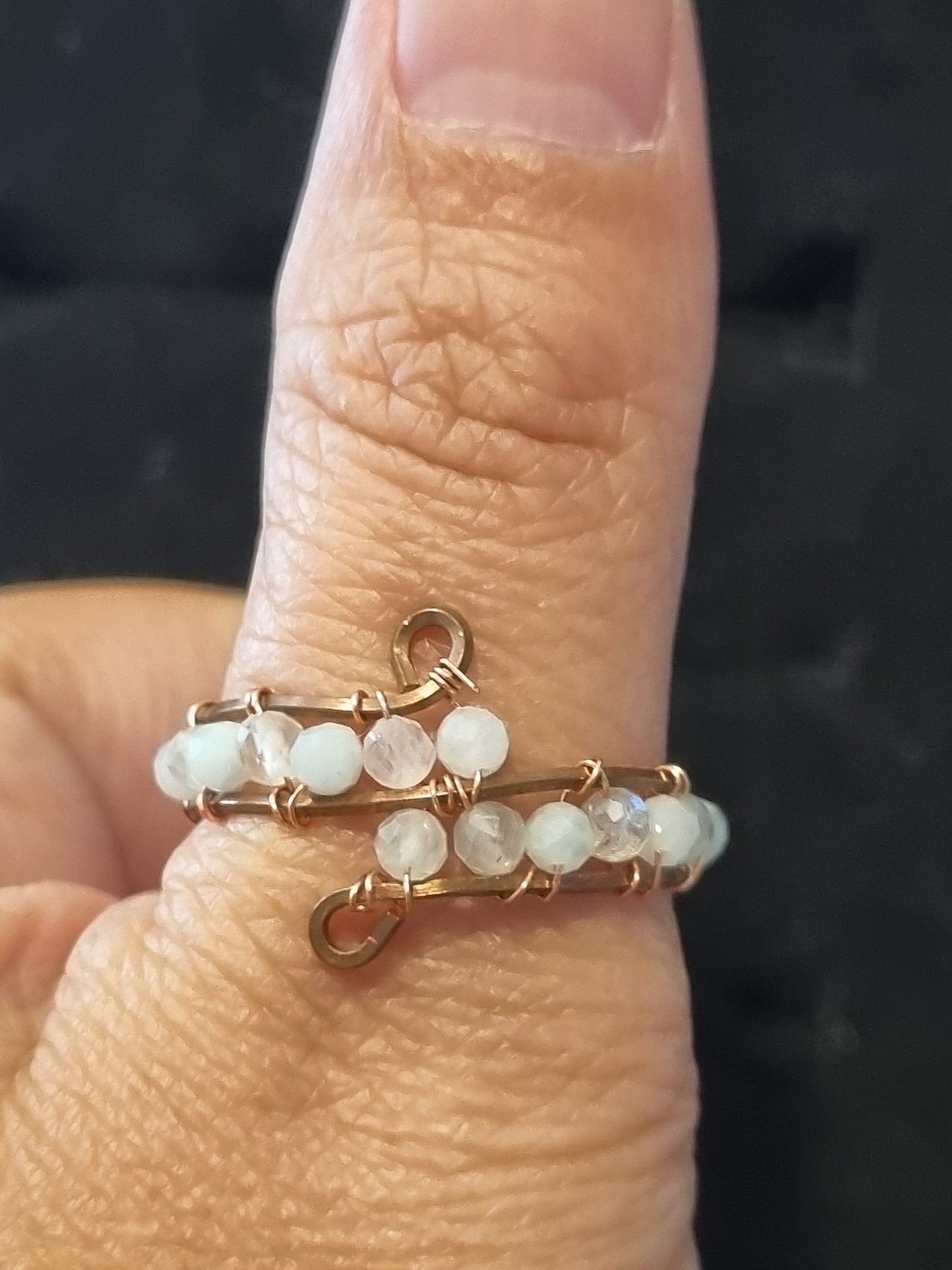 Beaded Band Stone Rings