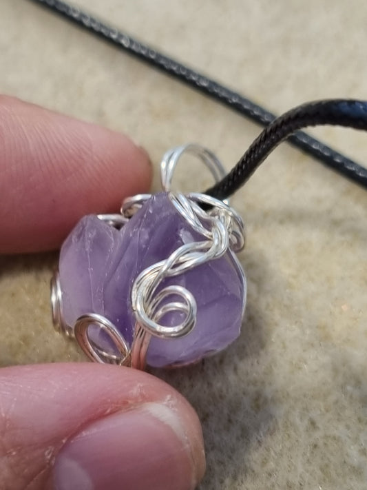 Raw Amethyst Pendants