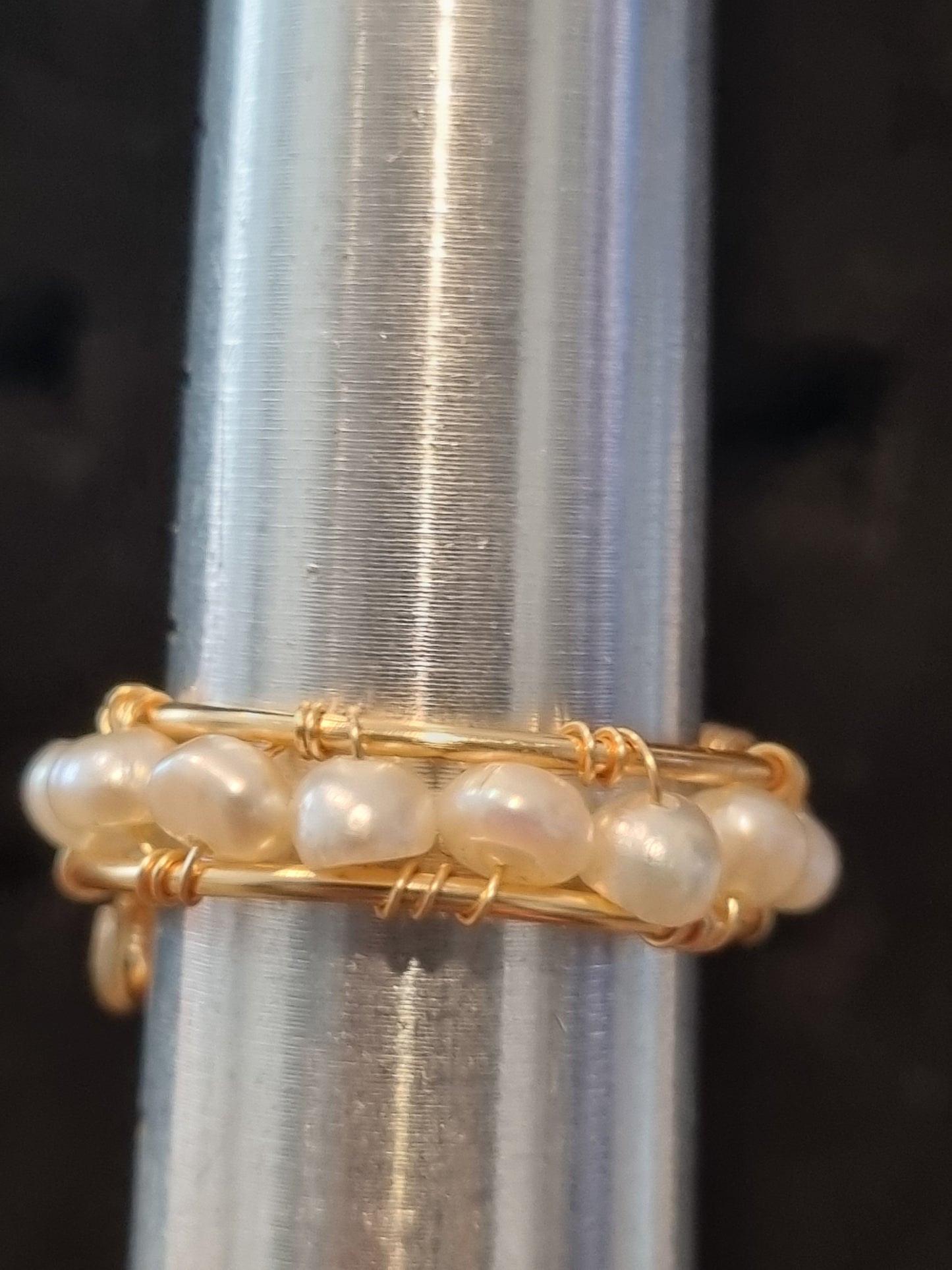 Beaded Band Stone Rings