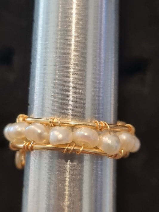 Beaded Band Stone Rings