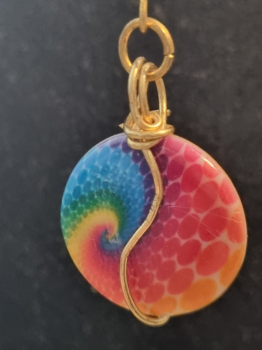 Tie Dye Circle Earrings