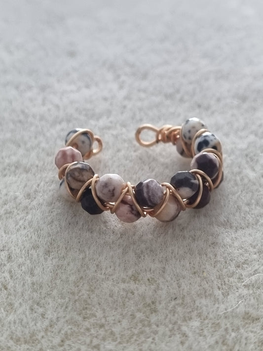 Braided Polychrome Jasper - Size 8.5 Adjustable