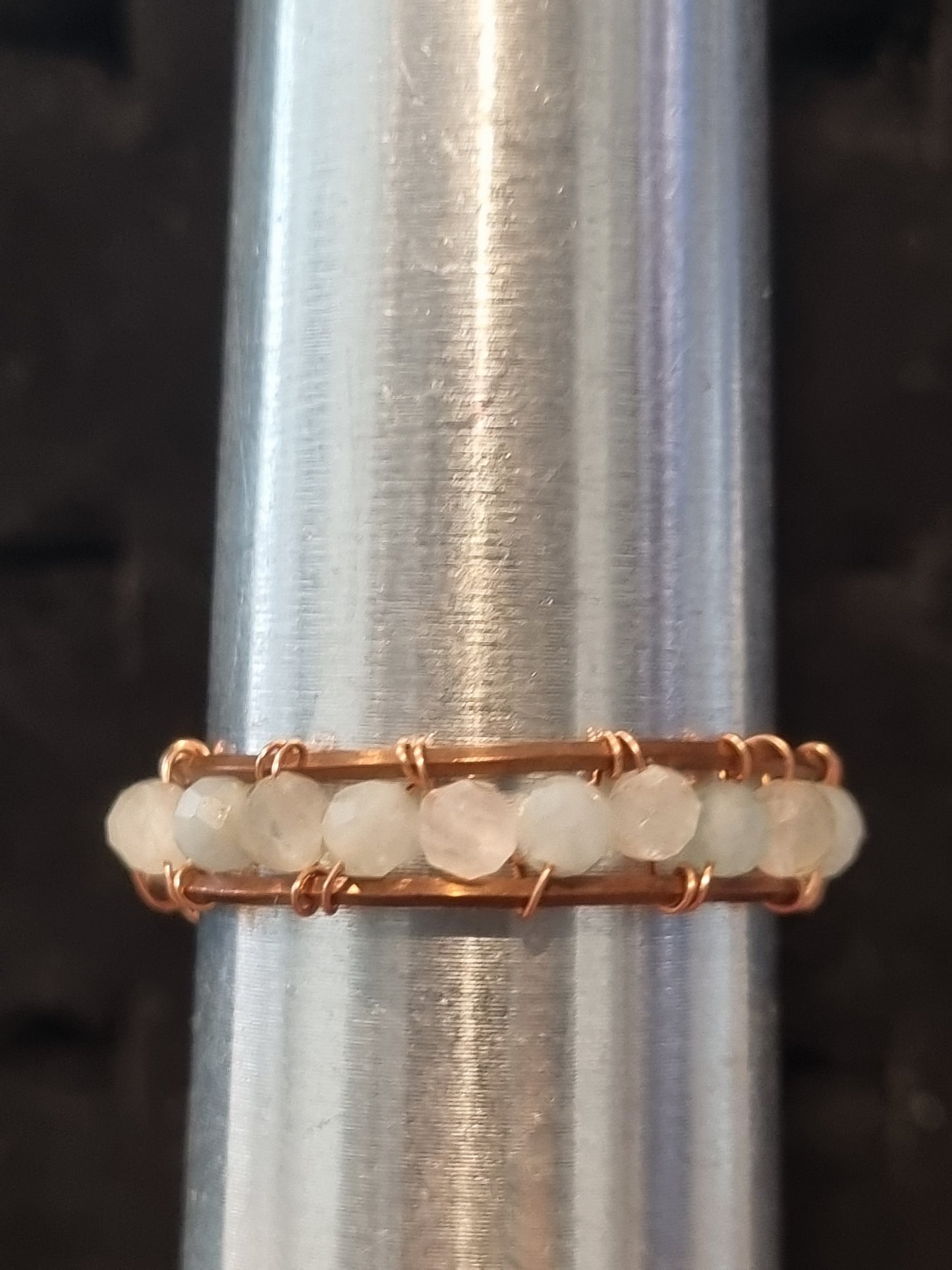 Beaded Band Stone Rings