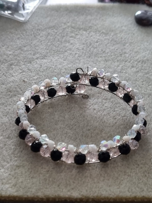 Glass Bead Memory Wire Bangles