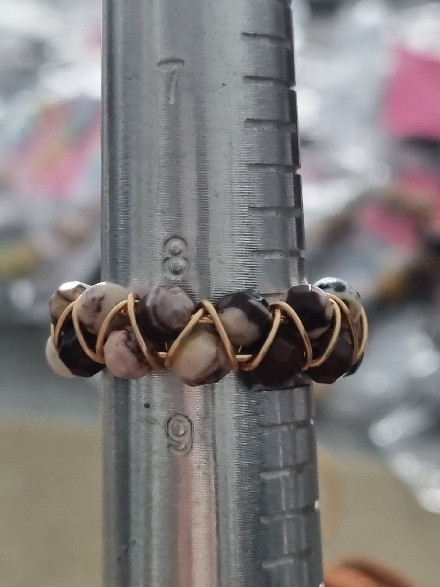 Braided Polychrome Jasper - Size 8.5 Adjustable