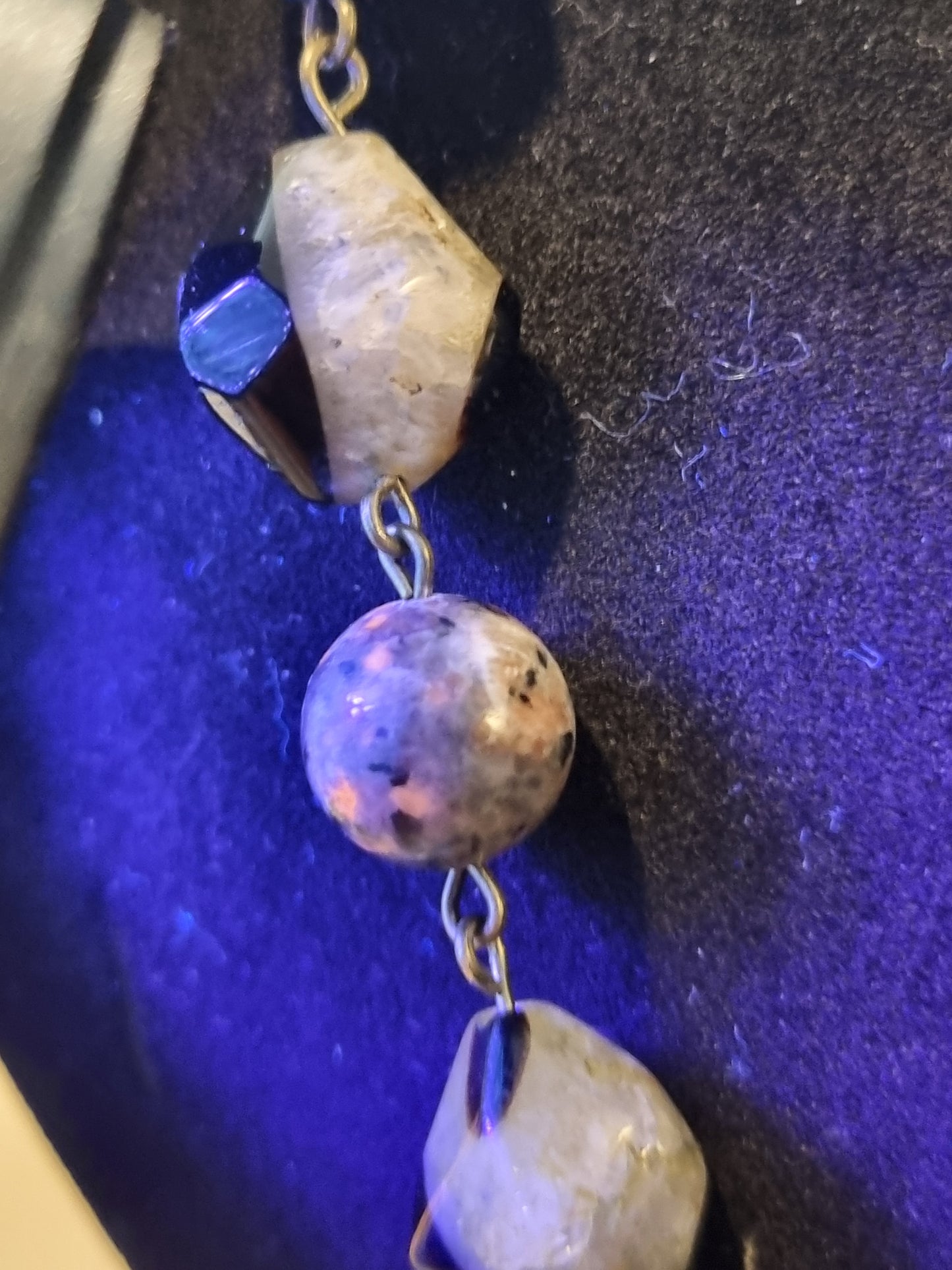 Onyx and Larvikite Butterfly Necklace
