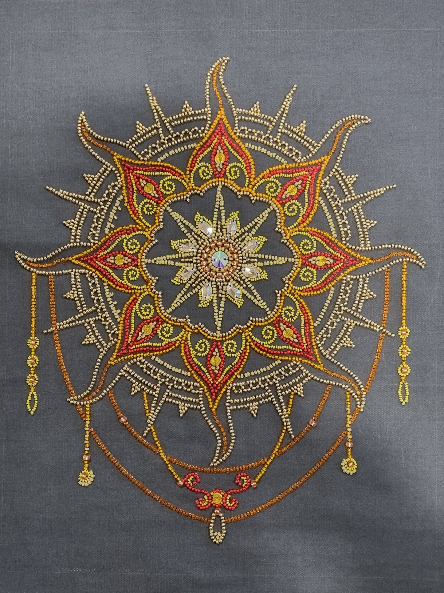 Sun and Moon Mandala Beaded Embroidery Set