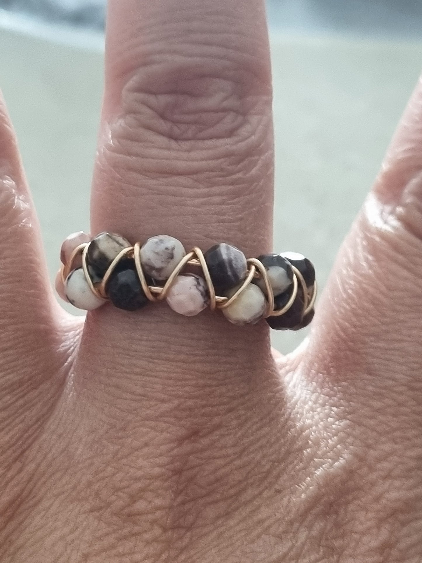 Braided Polychrome Jasper - Size 8.5 Adjustable