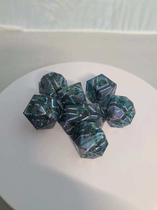 Custom Shattered Glass Dice - Standard Set of 7