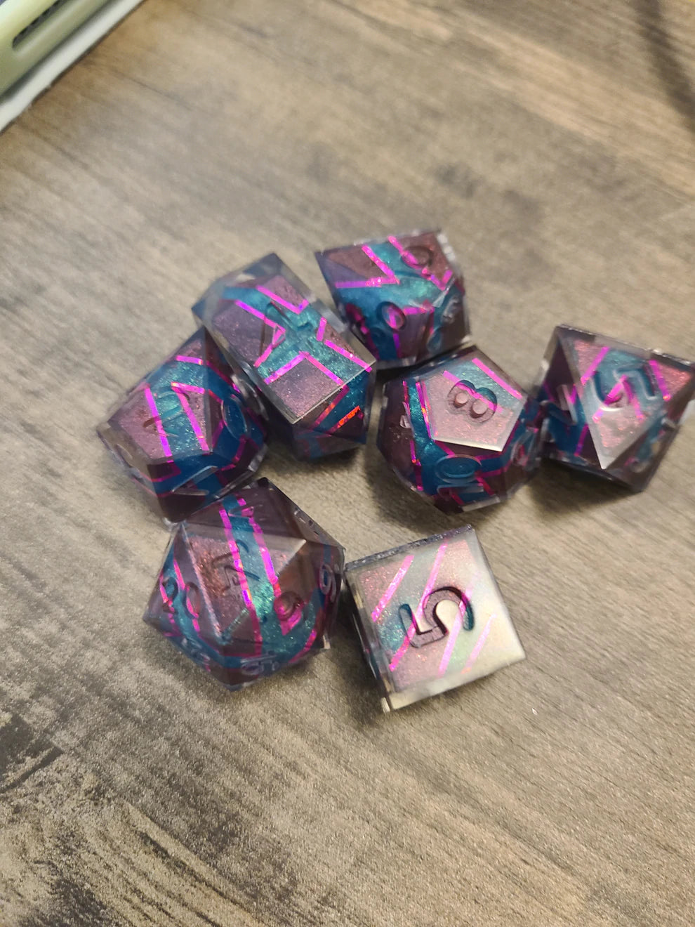 Custom Shattered Glass Dice - Standard Set of 7