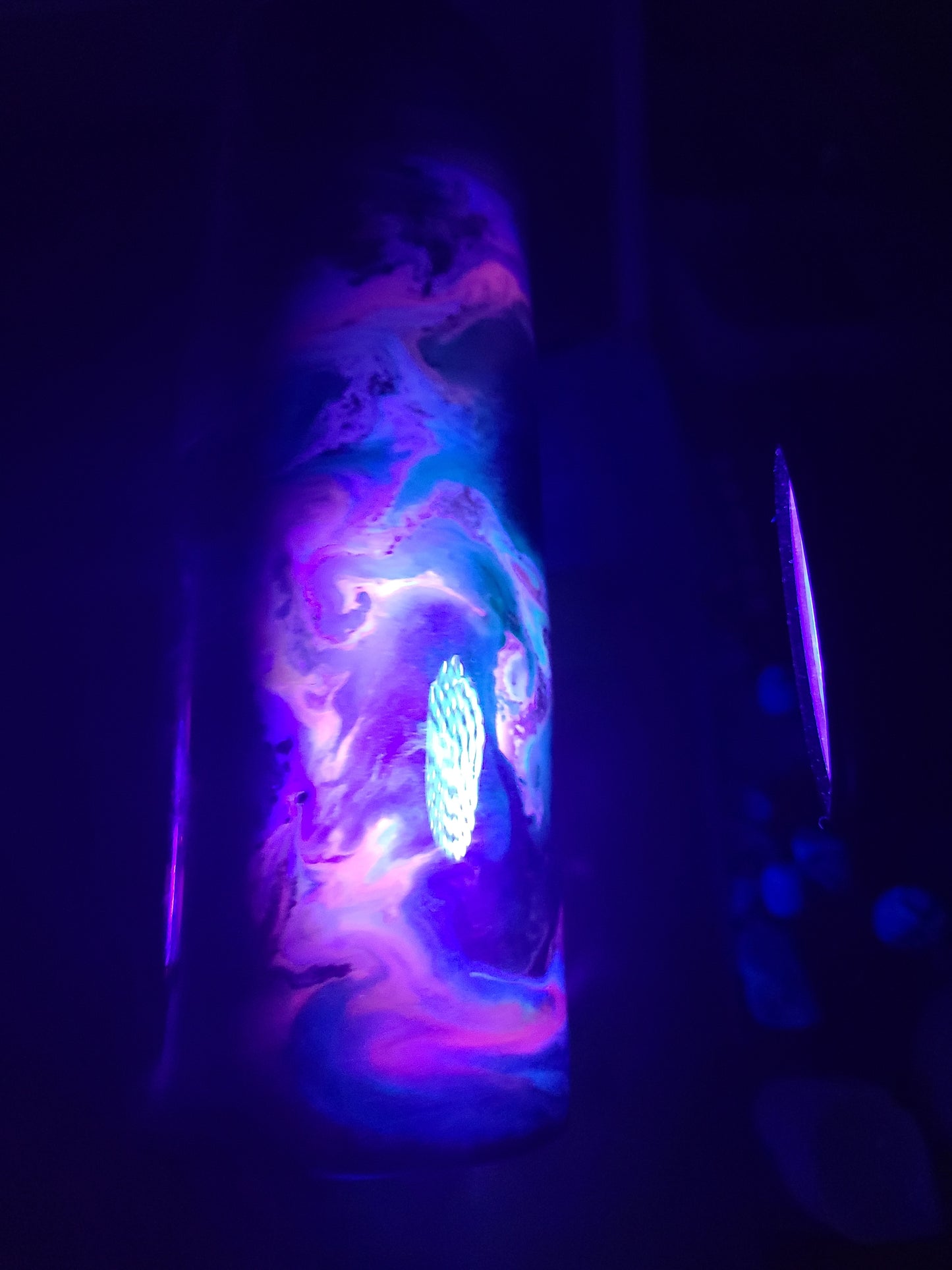 Green, Purple and Gold - Ink Swirl