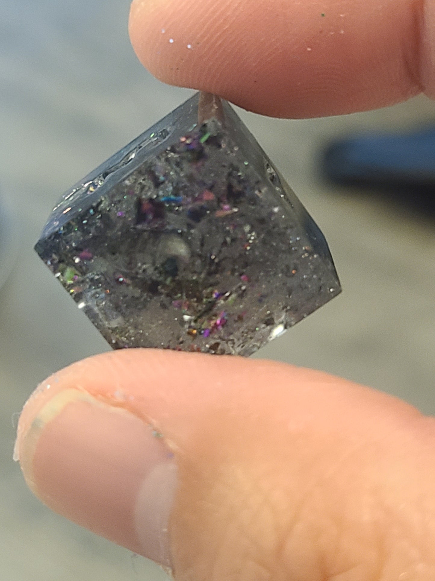 Pink and Green Glitter Dice