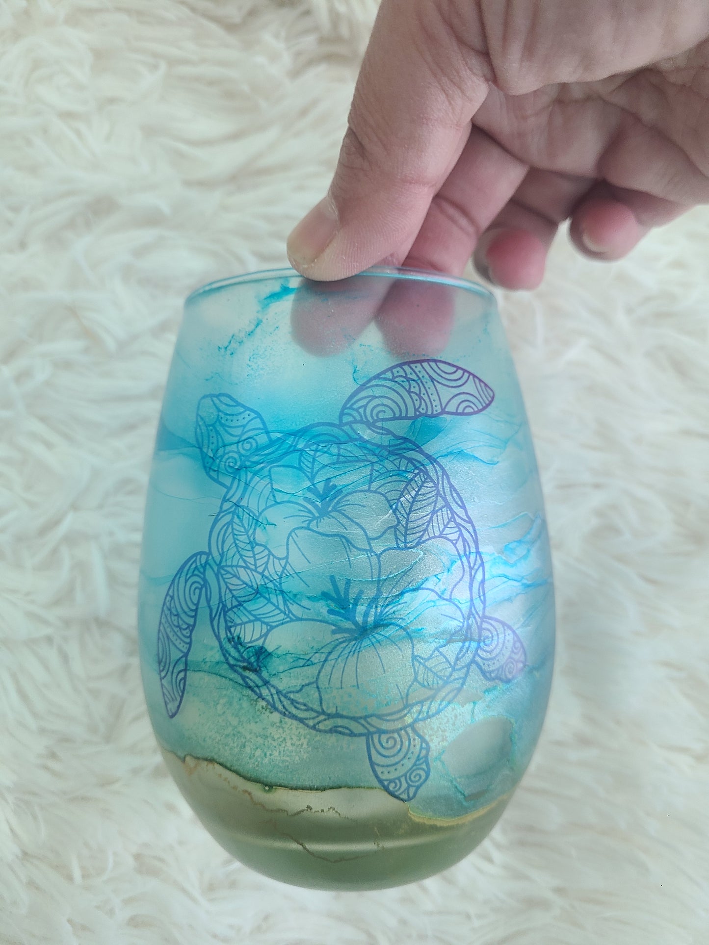 Beach Turtle Wine Glasses - Set of 2