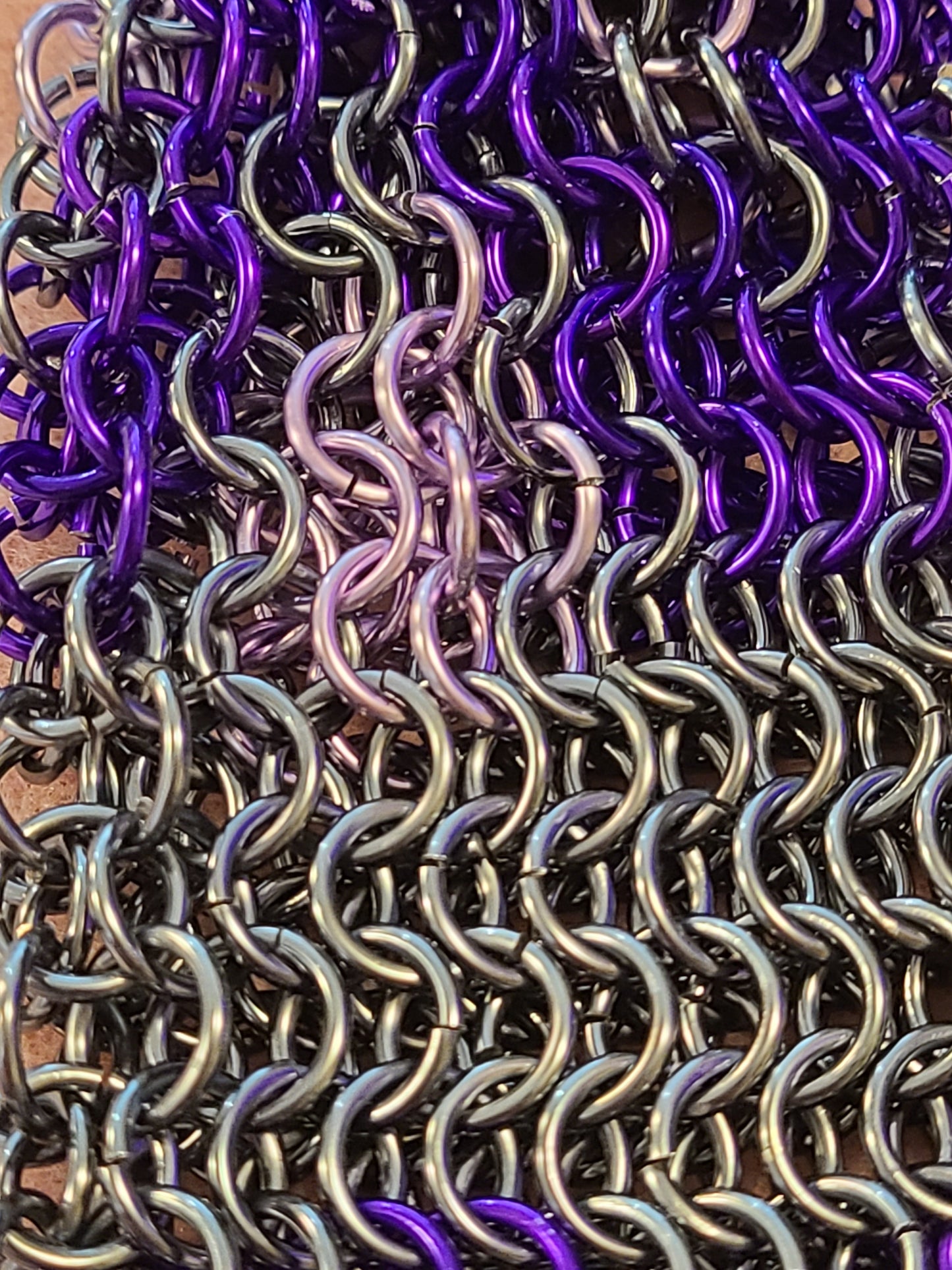 Chainmail Dice Bag - Purple & Pink