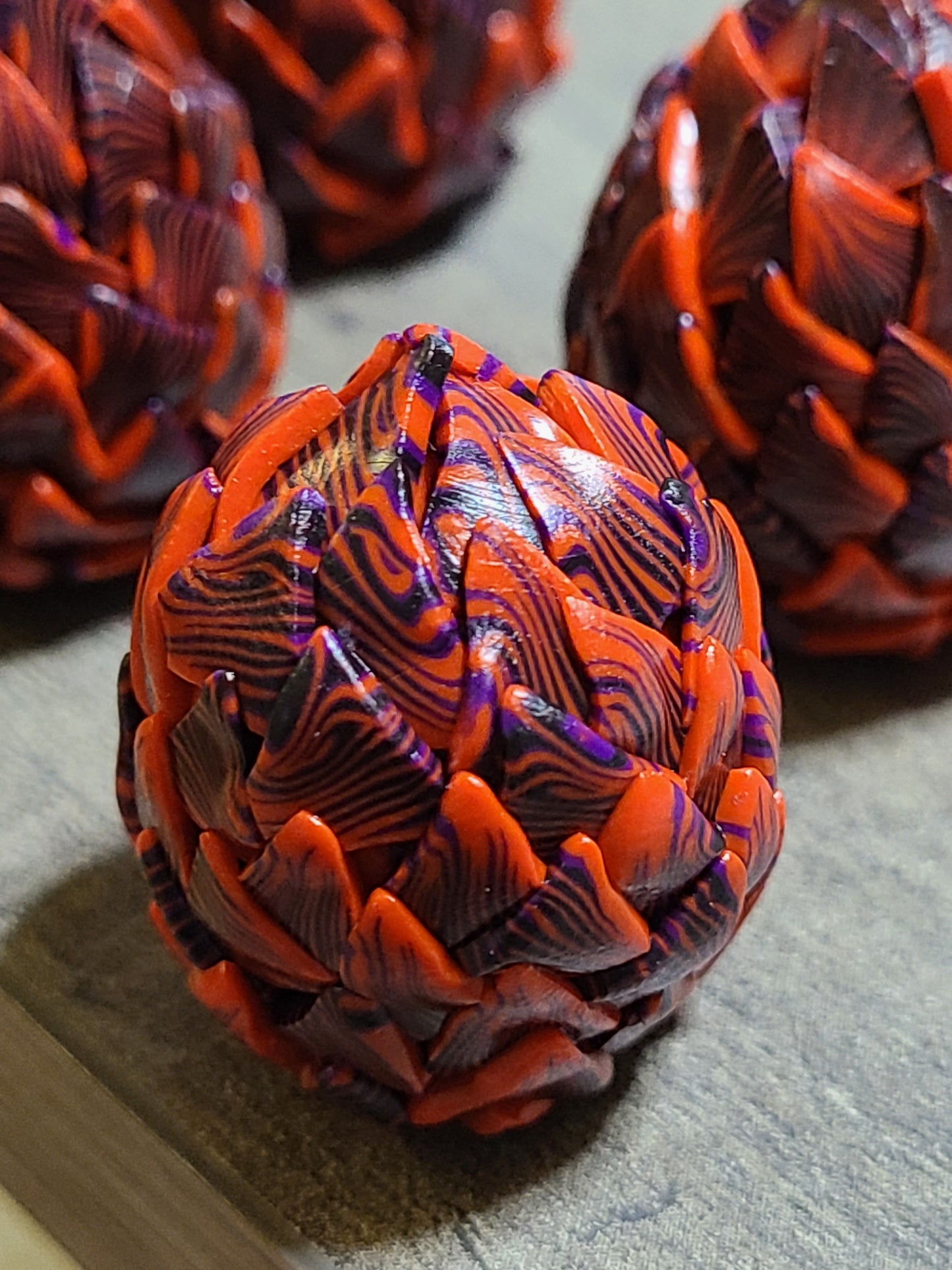 Red Purple Black Striped Dragon Egg