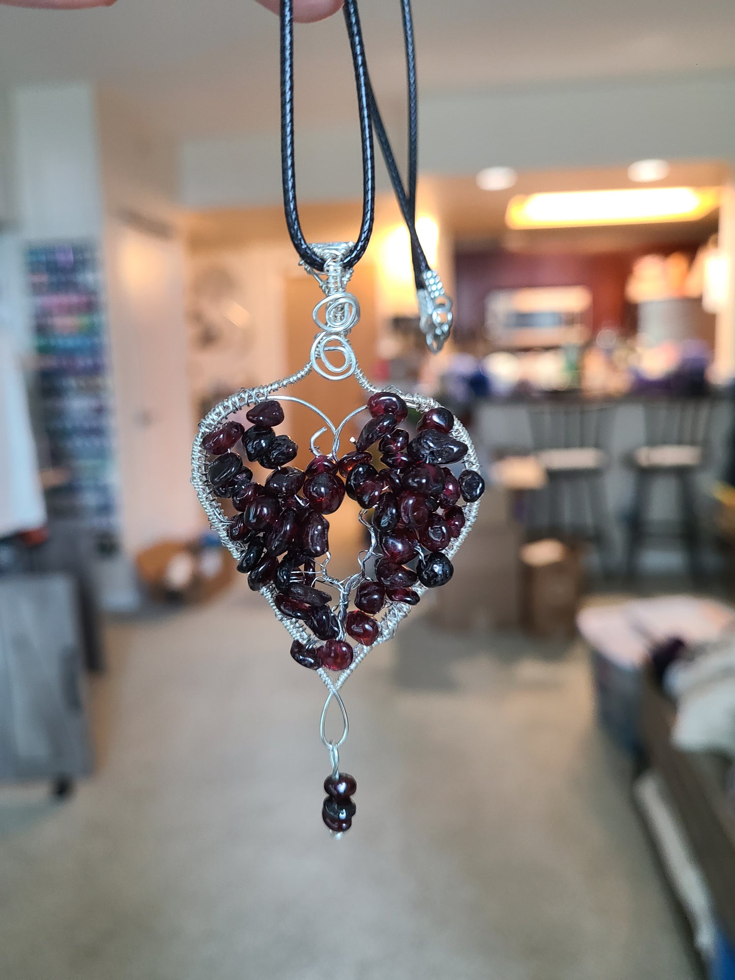 Heart Shaped Tree of Life Gemstone Pendant