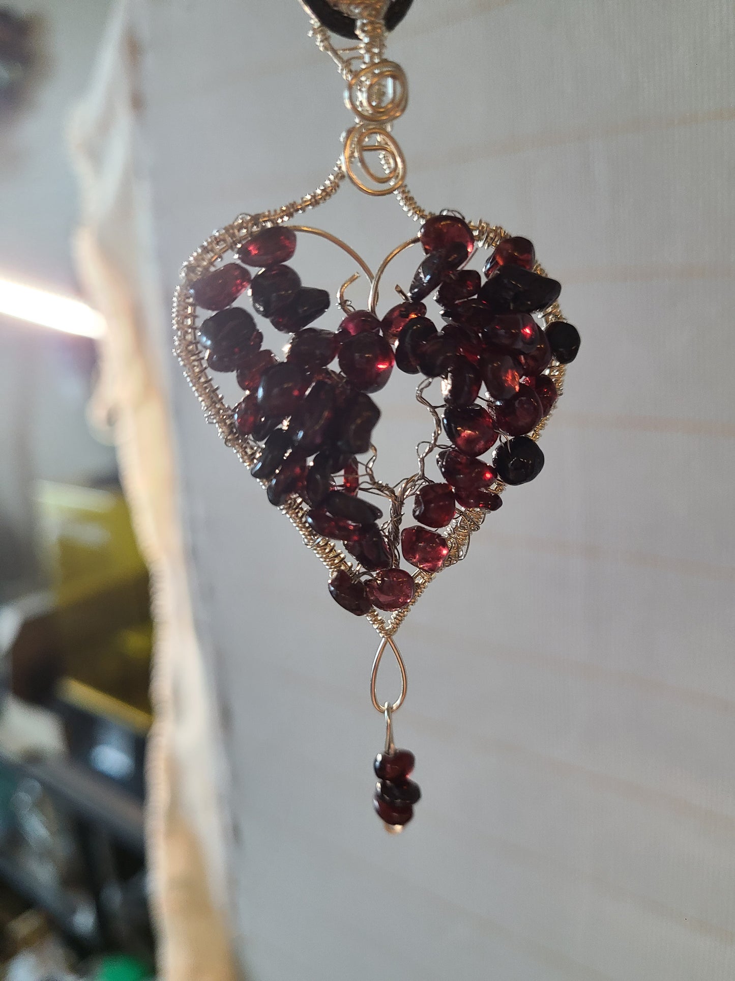 Heart Shaped Tree of Life Gemstone Pendant