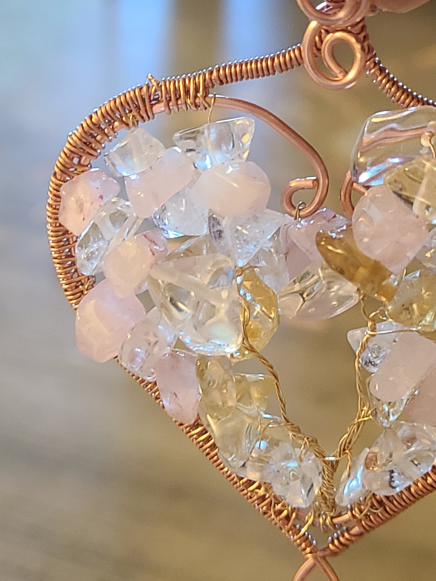 Heart Shaped Tree of Life Gemstone Pendant