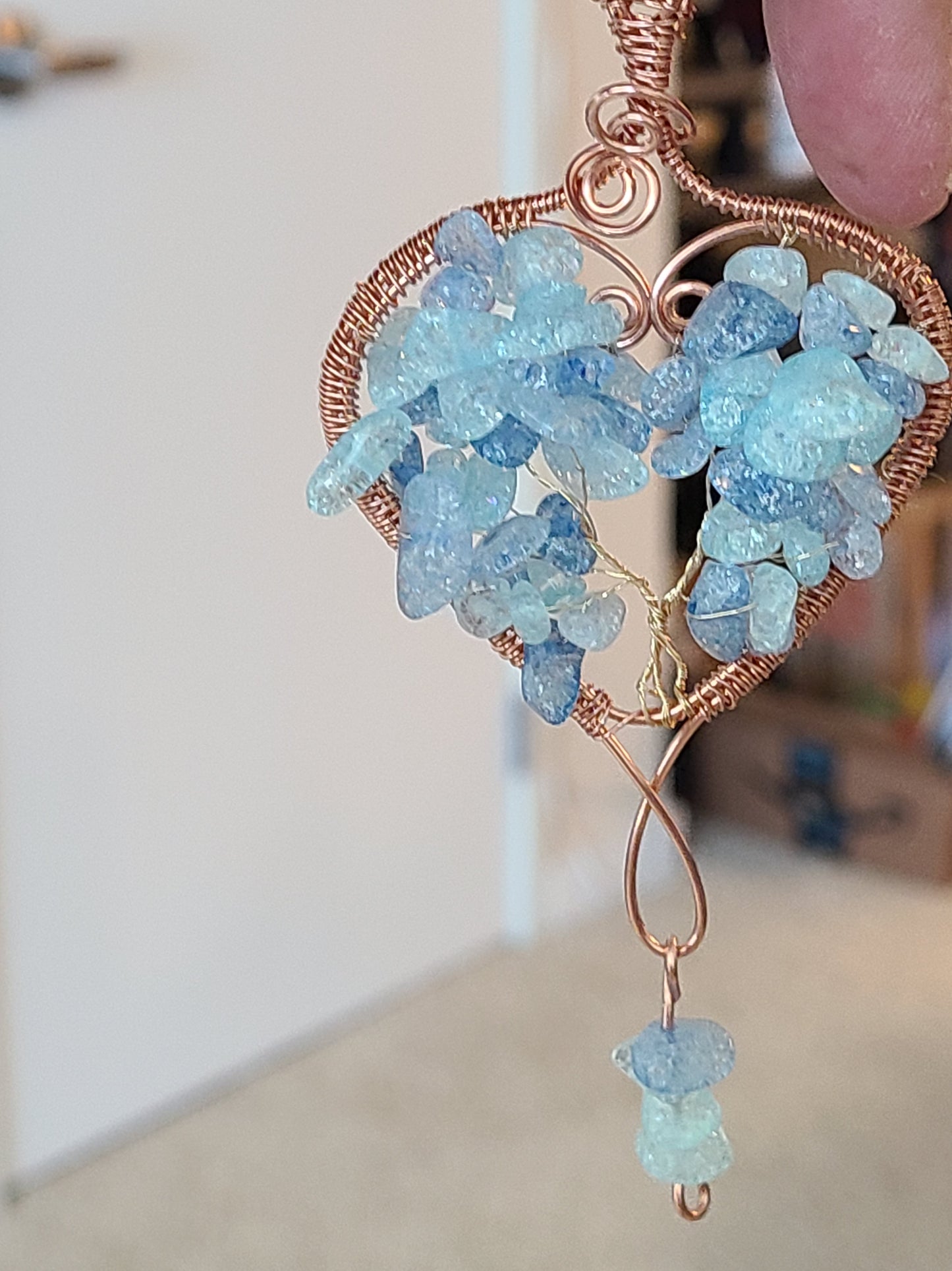 Heart Shaped Tree of Life Gemstone Pendant