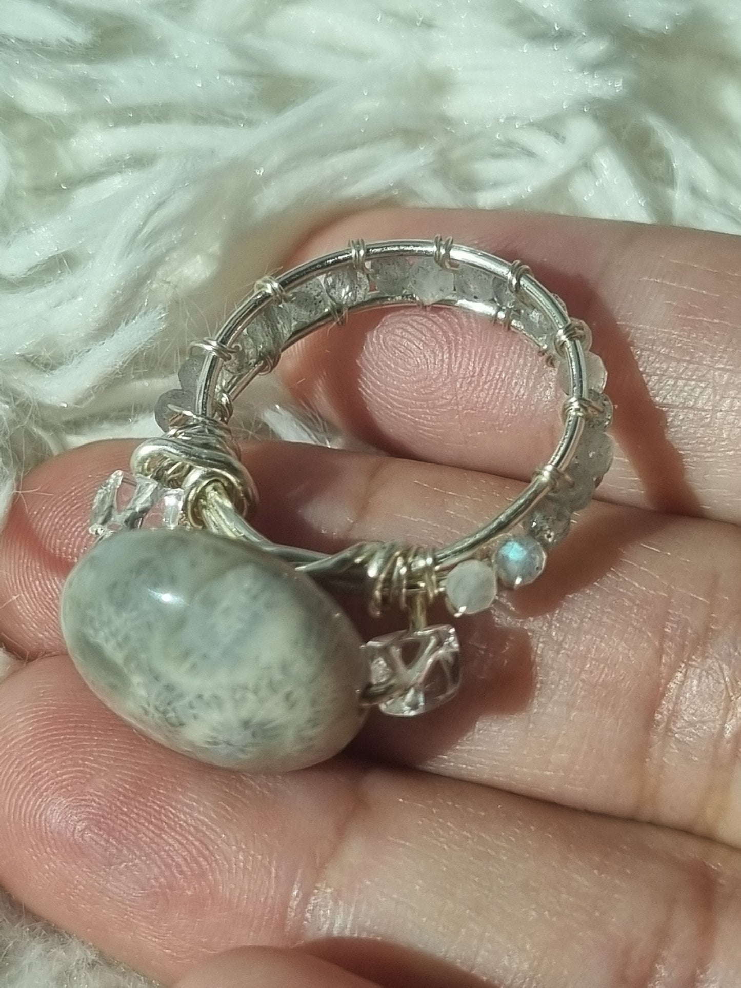 Gray Fossil Coral Jade
