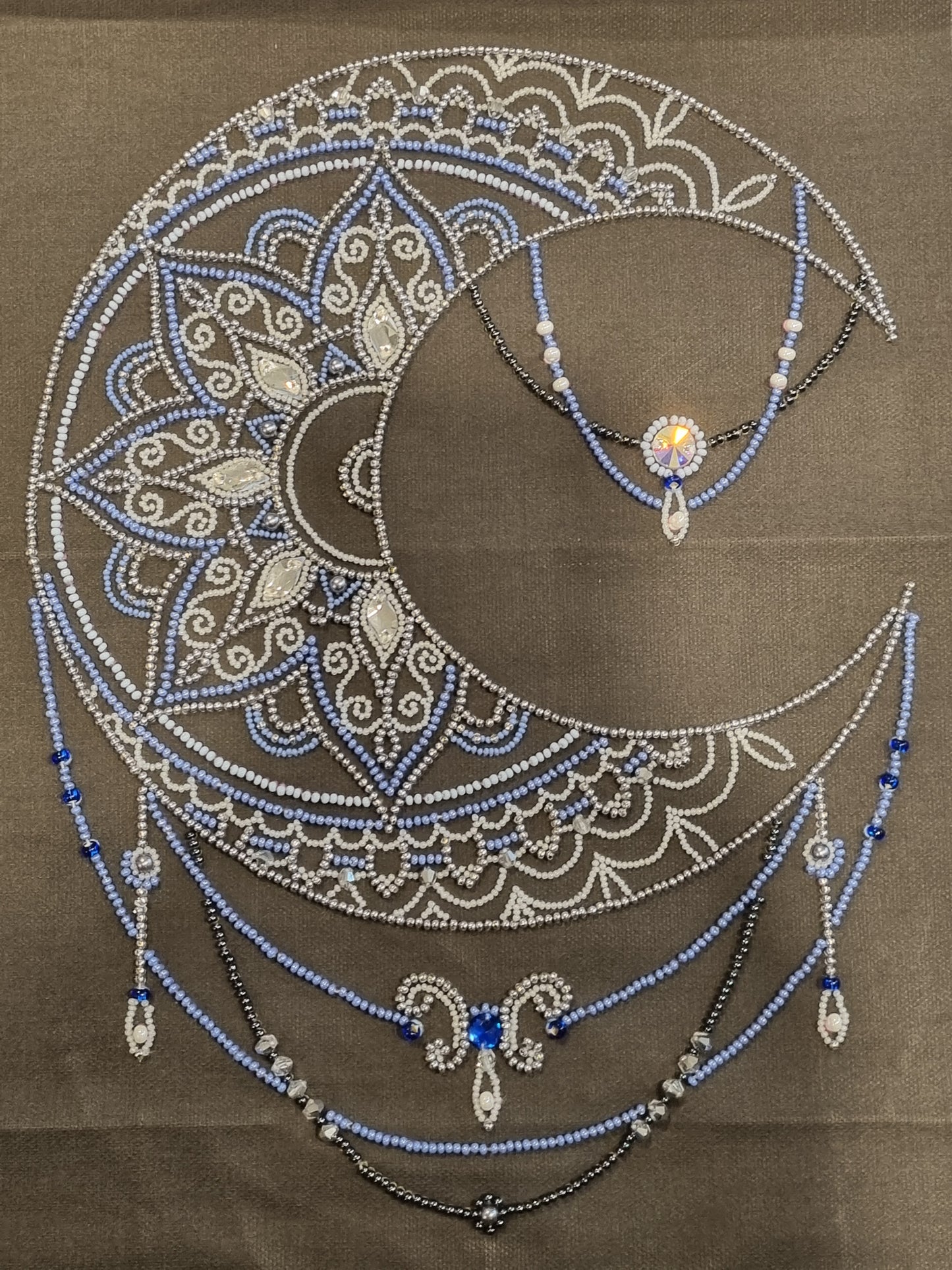 Sun and Moon Mandala Beaded Embroidery Set